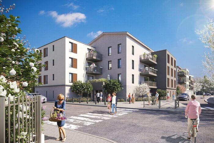 investissement immobilier dans une résidence fleurie, sous le soleil